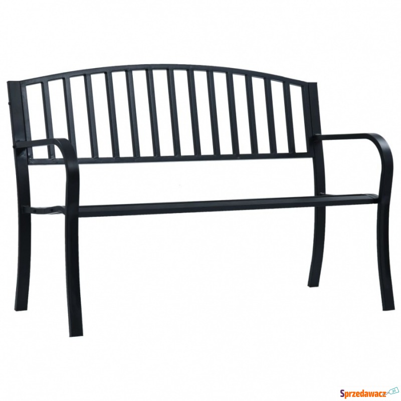 Ławka ogrodowa, 125 cm, czarna, stalowa - Krzesła ogrodowe - Brzeg