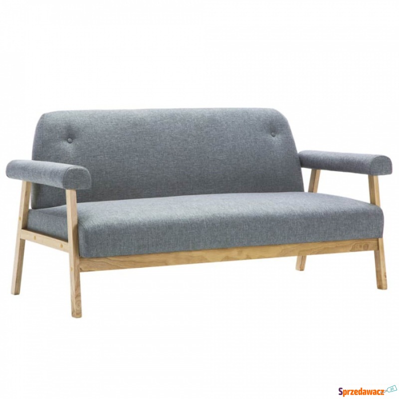 Sofa dla 3 osób, tapicerowana tkaniną, jasnoszara - Sofy, fotele, komplety... - Łódź