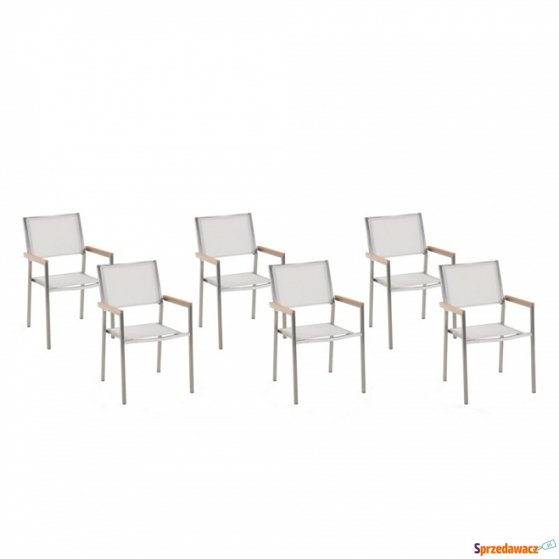 Zestaw 6 krzeseł ogrodowych biały GROSSETO - Krzesła ogrodowe - Mikołów