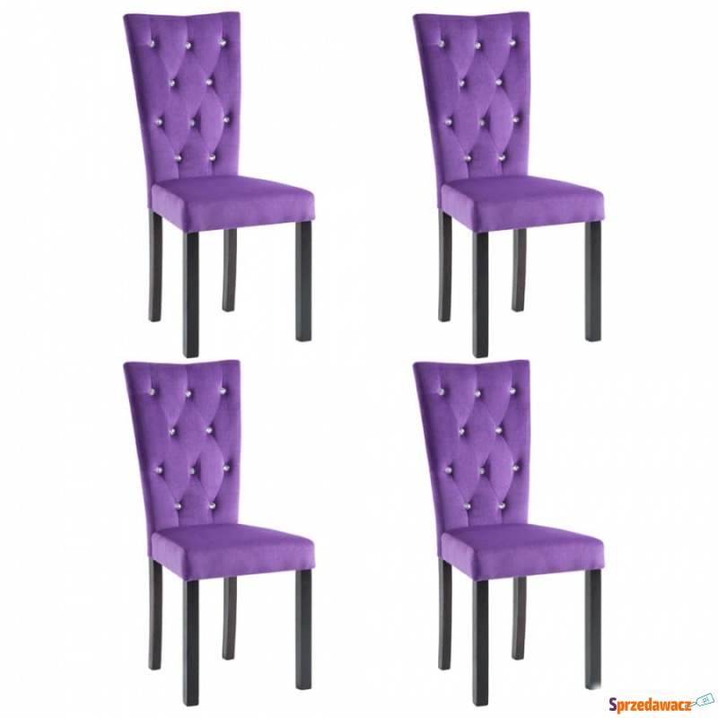 Krzesła do jadalni 4 szt. aksamitne fioletowe - Krzesła do salonu i jadalni - Gowidlino