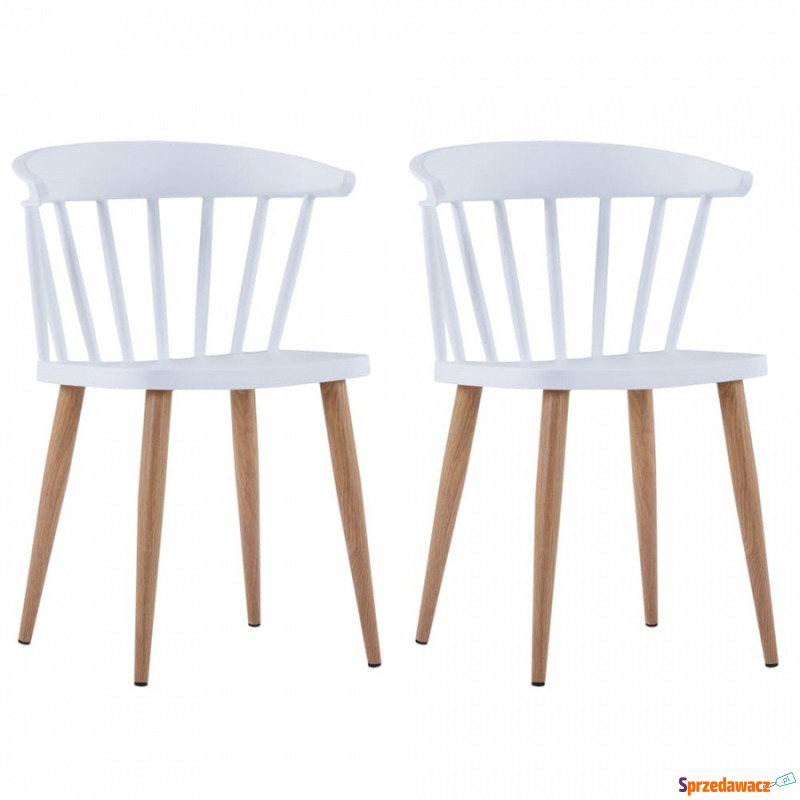 Krzesła do kuchni 2 szt. białe plastik - Krzesła kuchenne - Borzestowo