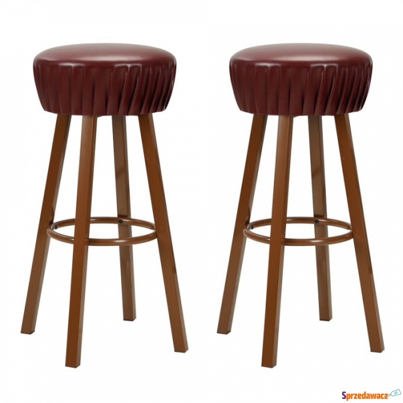 Krzesła barowe, 2 szt., sztuczna skóra, brązowe - Taborety, stołki, hokery - Będzin