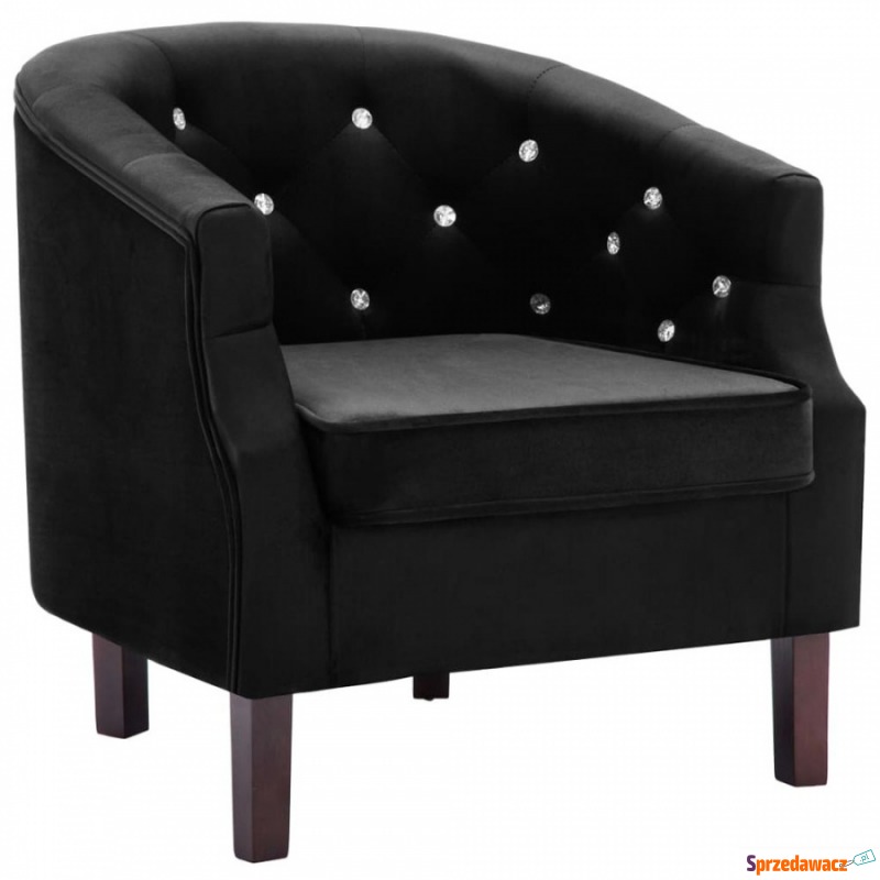 Fotel tapicerowany aksamitem 65 x 64 x 65 cm czarny - Krzesła biurowe - Będzin