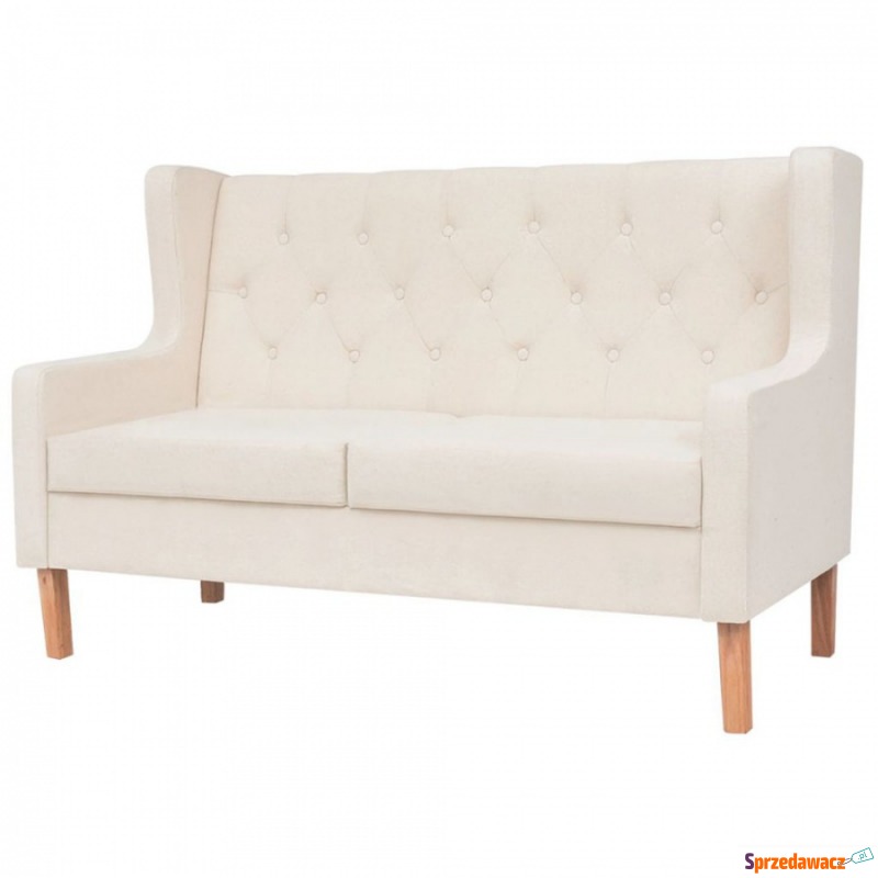 Sofa 2-osobowa, materiałowa, kremowa - Sofy, fotele, komplety... - Orzesze