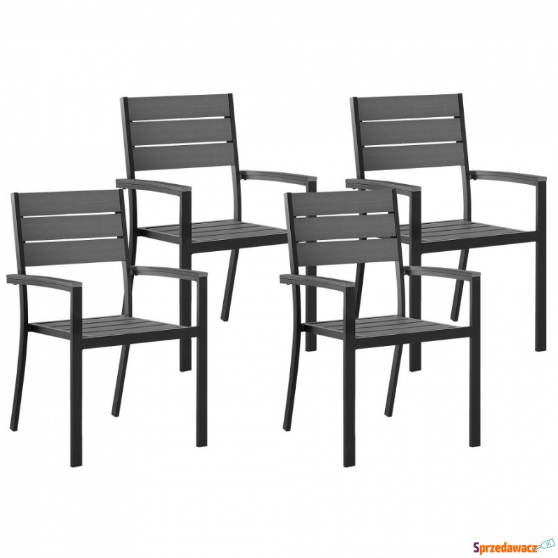 Zestaw do ogrodu 4 krzesła szare PRATO - Krzesła ogrodowe - Przemyśl
