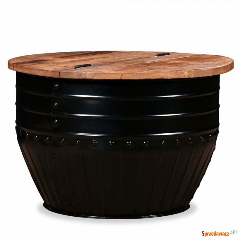Stolik kawowy z drewna odzyskanego kształt beczki... - Stoły, stoliki, ławy - Żory