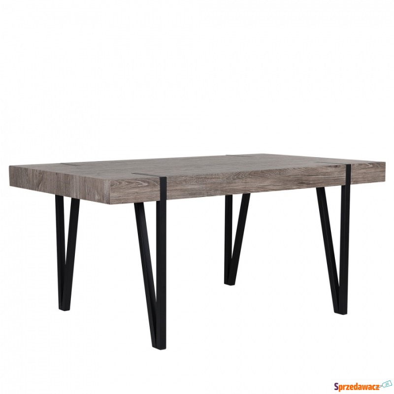 Stół do jadalni 150 x 90 cm ciemne drewno z c... - Stoły kuchenne - Paczkowo