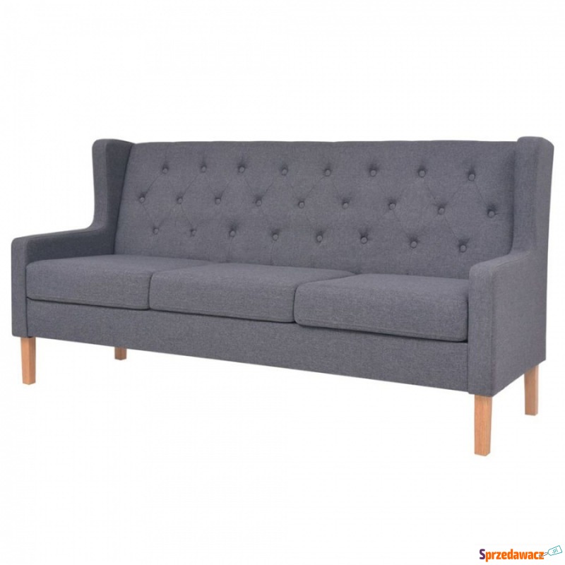 3-osobowa sofa tapicerowana tkaniną, szara - Sofy, fotele, komplety... - Nakło nad Notecią
