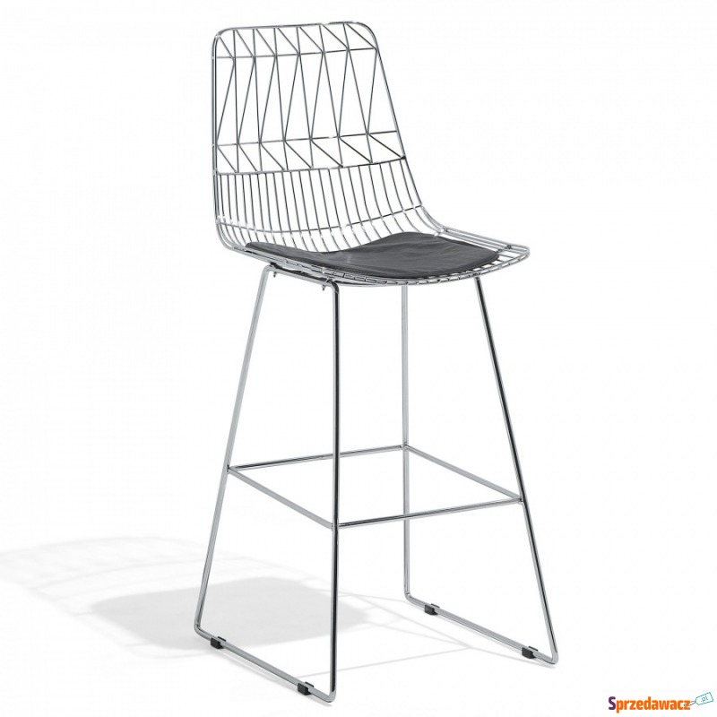 Krzesło barowe srebrne PRESTON - Taborety, stołki, hokery - Rąty