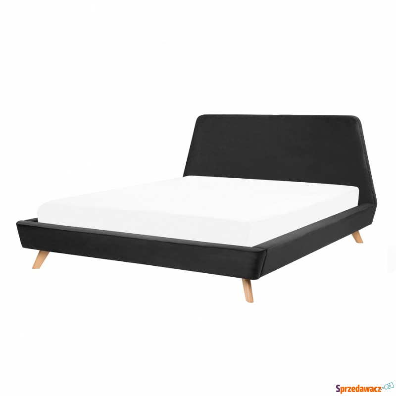 Łóżko welur czarne 180 x 200 cm VIENNE - Łóżka - Zamość
