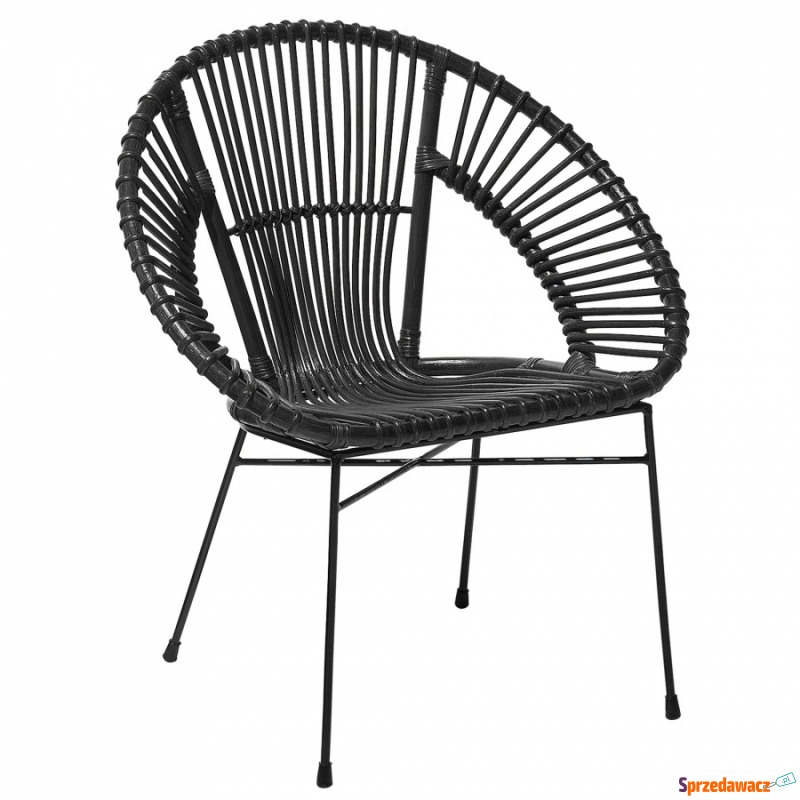 Krzesło rattanowe czarne SARITA - Krzesła ogrodowe - Oława