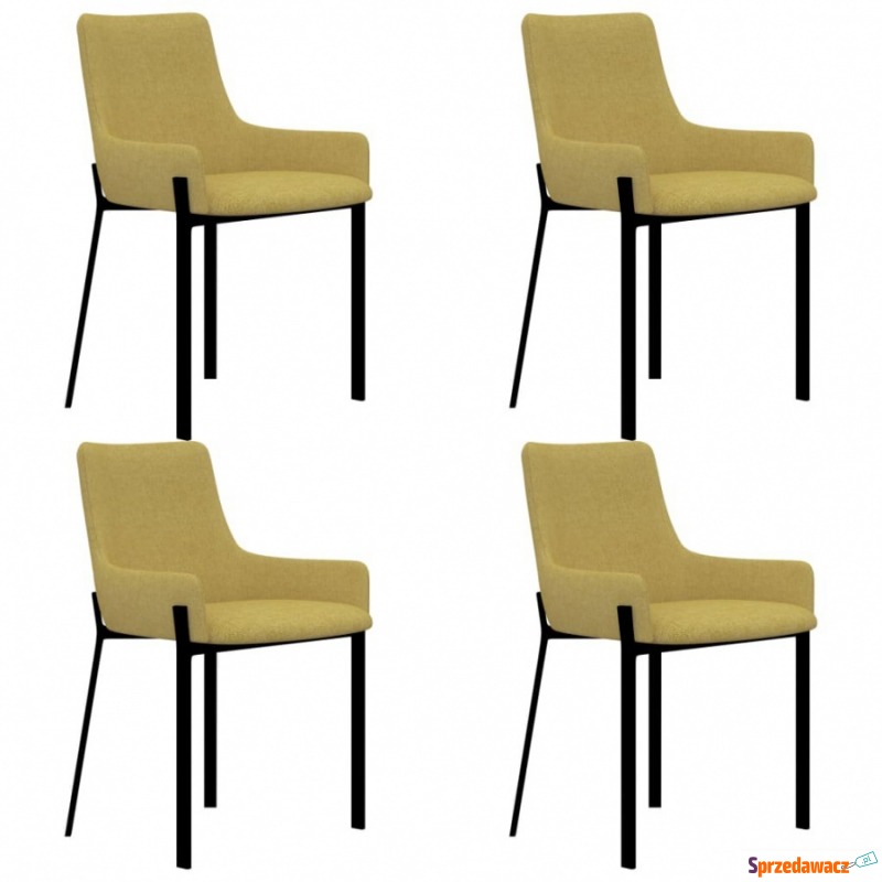 Krzesła do kuchni 4 szt. żółte tkanina - Krzesła kuchenne - Sandomierz