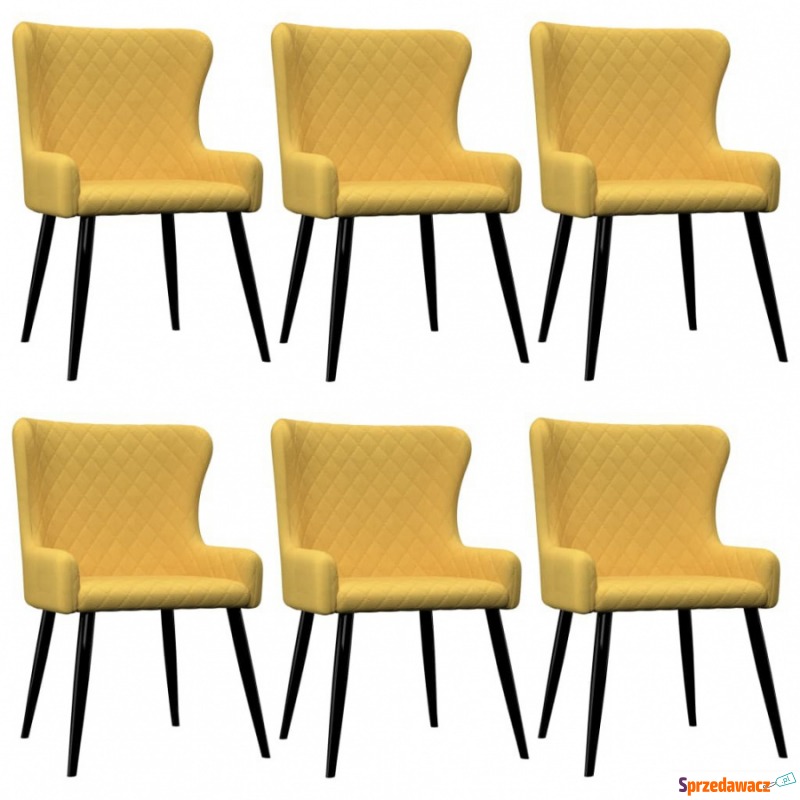Krzesła do jadalni, 6 szt., żółte, tapicerowa... - Krzesła do salonu i jadalni - Ostrołęka