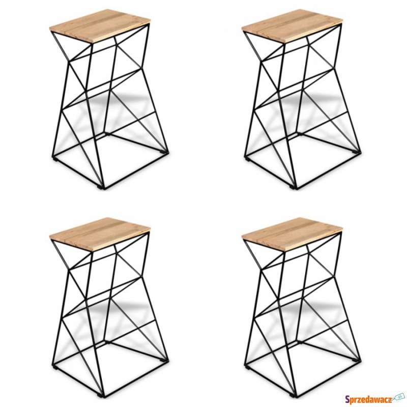 Krzesła barowe 4 szt. lite drewno mango - Taborety, stołki, hokery - Karbowo