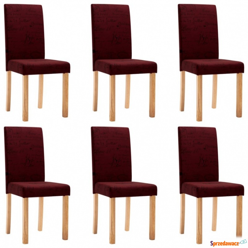Krzesła jadalniane, 6 szt., czerwone wino, tkanina - Krzesła do salonu i jadalni - Świdnik