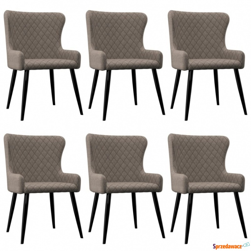Krzesła do salonu 6 szt. taupe tapicerowane tkaniną - Krzesła do salonu i jadalni - Świdnik