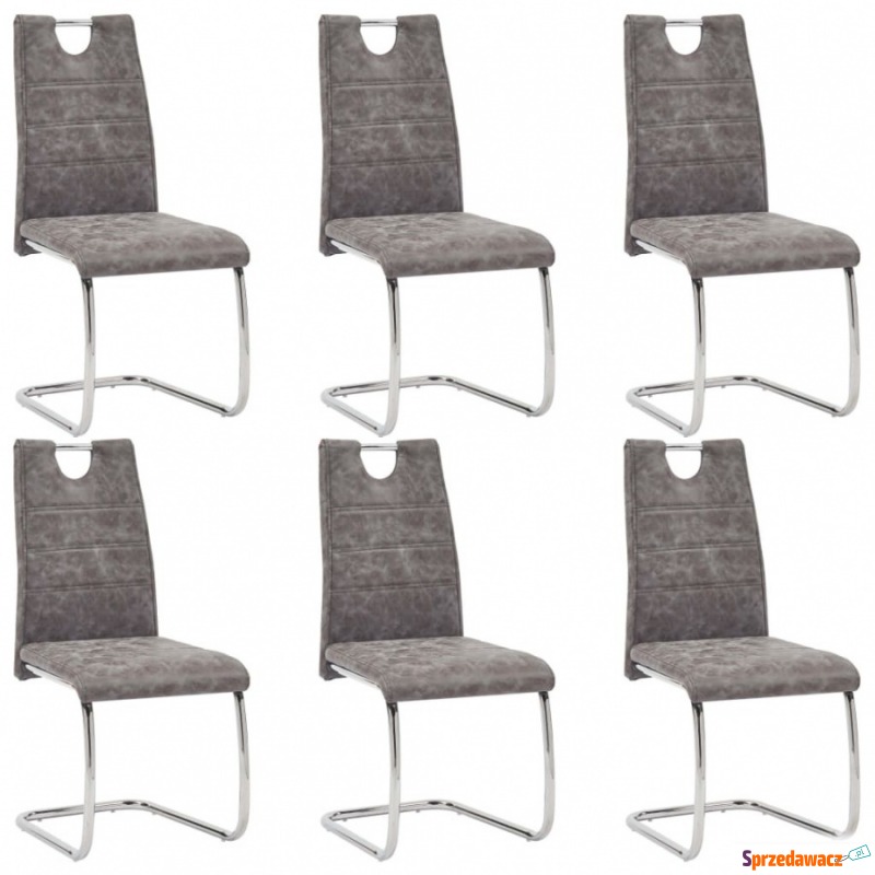 Krzesła do jadalni 6 szt. brązowe sztuczna skóra - Krzesła do salonu i jadalni - Piotrków Trybunalski
