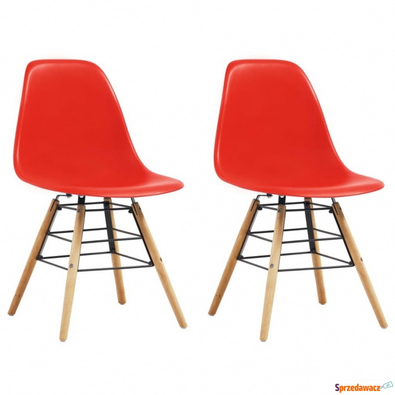 Krzesła do kuchni 2 szt. czerwone plastik - Krzesła kuchenne - Boguszów-Gorce