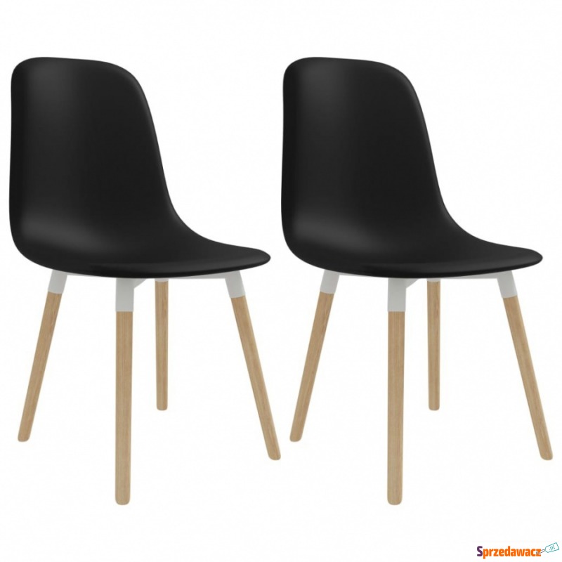 Krzesła do kuchni 2 szt. czarne plastikowe - Krzesła kuchenne - Zieleniewo