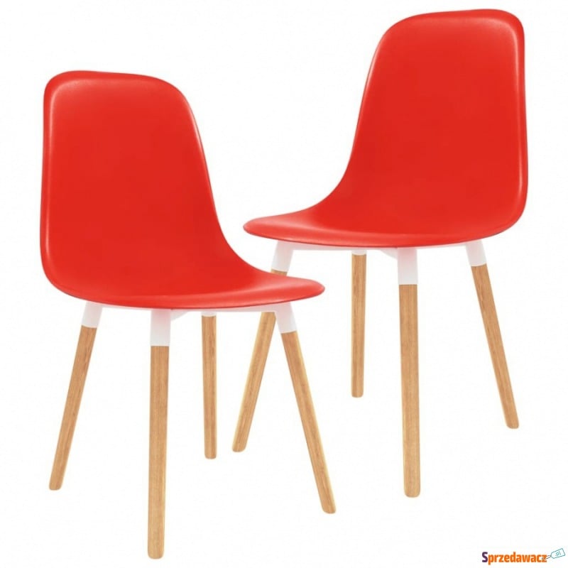 Krzesła do kuchni 2 szt. czerwone plastik - Krzesła kuchenne - Ustka