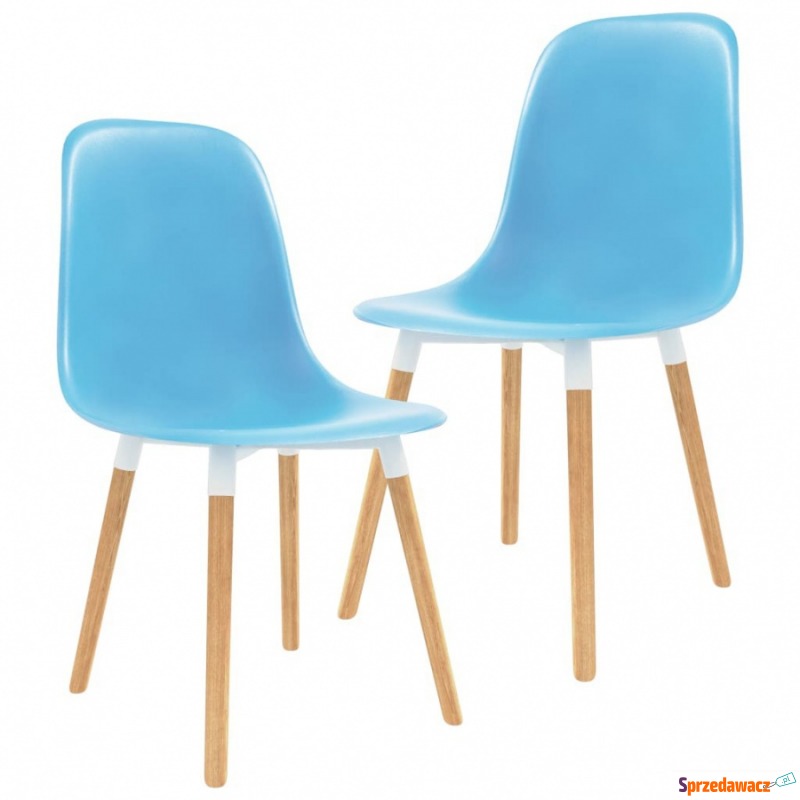 Krzesła do kuchni 2 szt. niebieskie plastik - Krzesła kuchenne - Świnoujście