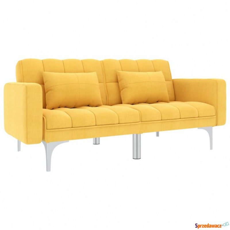 Sofa rozkładana, żółta, tapicerowana tkaniną - Sofy, fotele, komplety... - Lublin