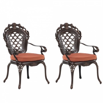 Zestaw 2 krzeseł ogrodowych brązowy LIZZANO
