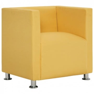 Fotel kubik żółty poliester