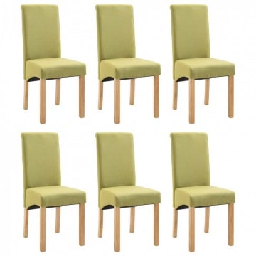 Krzesła do jadalni 6 szt. zielone tkanina