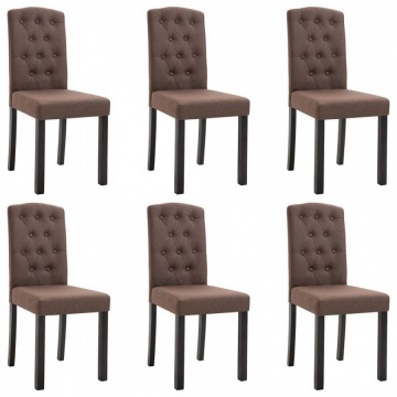 Krzesła do jadalni 6 szt. brązowe tapicerowane tkaniną