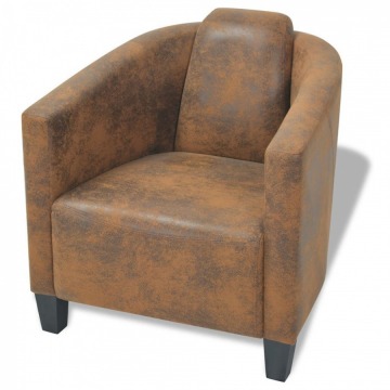 Fotel brązowy materiał