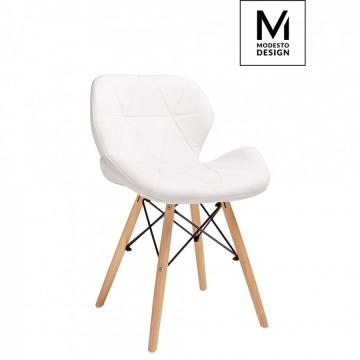Krzesło Klipp Modesto Design białe-drewno bukowe