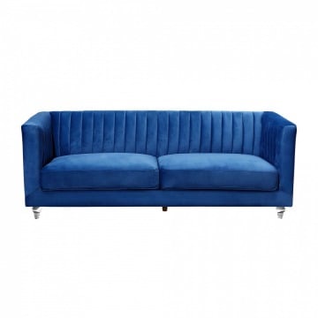 Sofa tapicerowana trzyosobowa ciemnoniebieska Visone