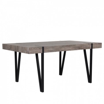 Stół do jadalni 180 x 90 cm ciemne drewno z czarnym ADENA