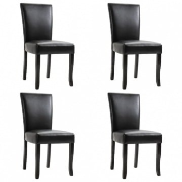 Krzesła do jadalni 4 szt. czarne sztuczna skóra