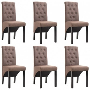 Krzesła do jadalni 6 szt. brązowe tapicerowane tkaniną