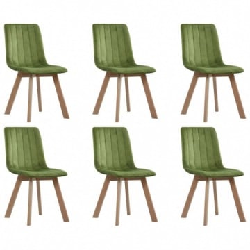 Krzesła do kuchni 6 szt. zielone aksamit