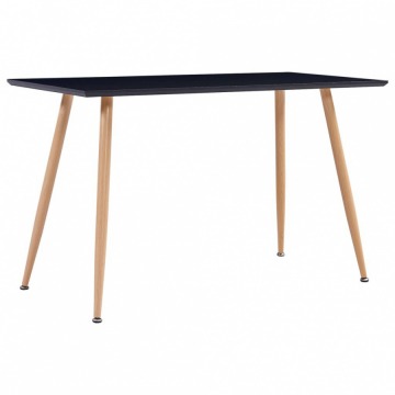 Stół do jadalni, kolor czarny i dębowy, 120x60x74 cm, MDF