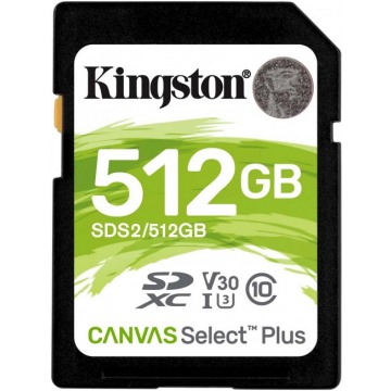 Kingston SDXC Canvas Select Plus 512GB 100R Class 10 UHS-I