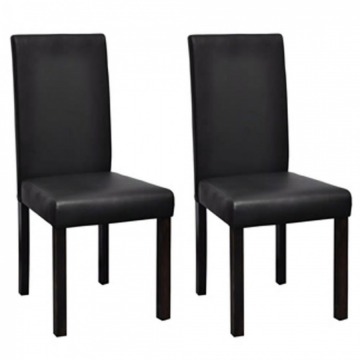 Krzesła do jadalni 2 szt. czarna sztuczna skóra