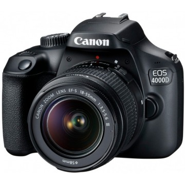 Lustrzanka Canon EOS 4000D + obiektyw EF-S 18-55 DC III
