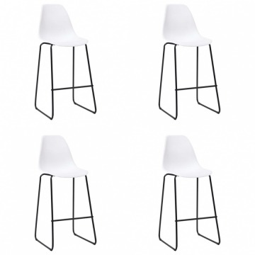 Krzesła barowe 4 szt. białe plastik