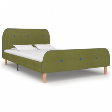 Rama łóżka, zielona, tapicerowana tkaniną, 120 x 200 cm