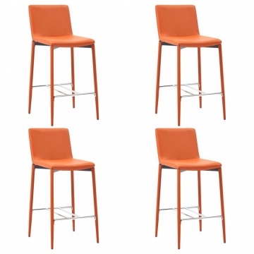 Krzesła barowe 4 szt. pomarańczowe sztuczna skóra