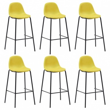 Krzesła barowe 6 szt. żółte tapicerowane tkaniną