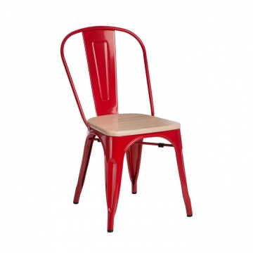 Krzesło Paris Wood D2 czerwone/sosna naturalna