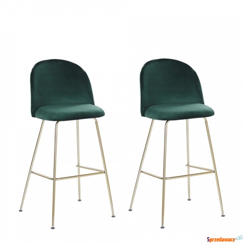 Zestaw 2 krzeseł barowych welurowy zielony ARCOLA - Taborety, stołki, hokery - Inowrocław