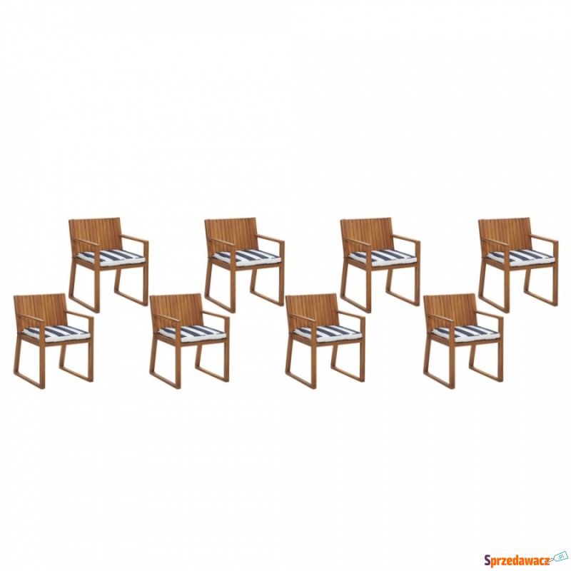 Zestaw 8 krzeseł ogrodowych drewnianych z pod... - Krzesła ogrodowe - Bełchatów
