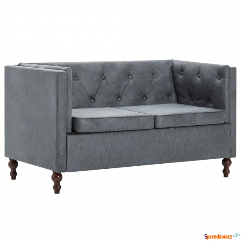 Sofa 2-osobowa w stylu Chesterfield, materiałowa,... - Sofy, fotele, komplety... - Bezrzecze