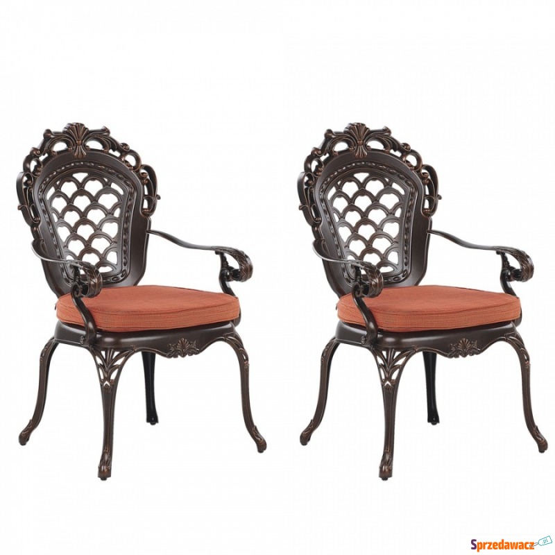 Zestaw 2 krzeseł ogrodowych brązowy LIZZANO - Krzesła ogrodowe - Stryszawa